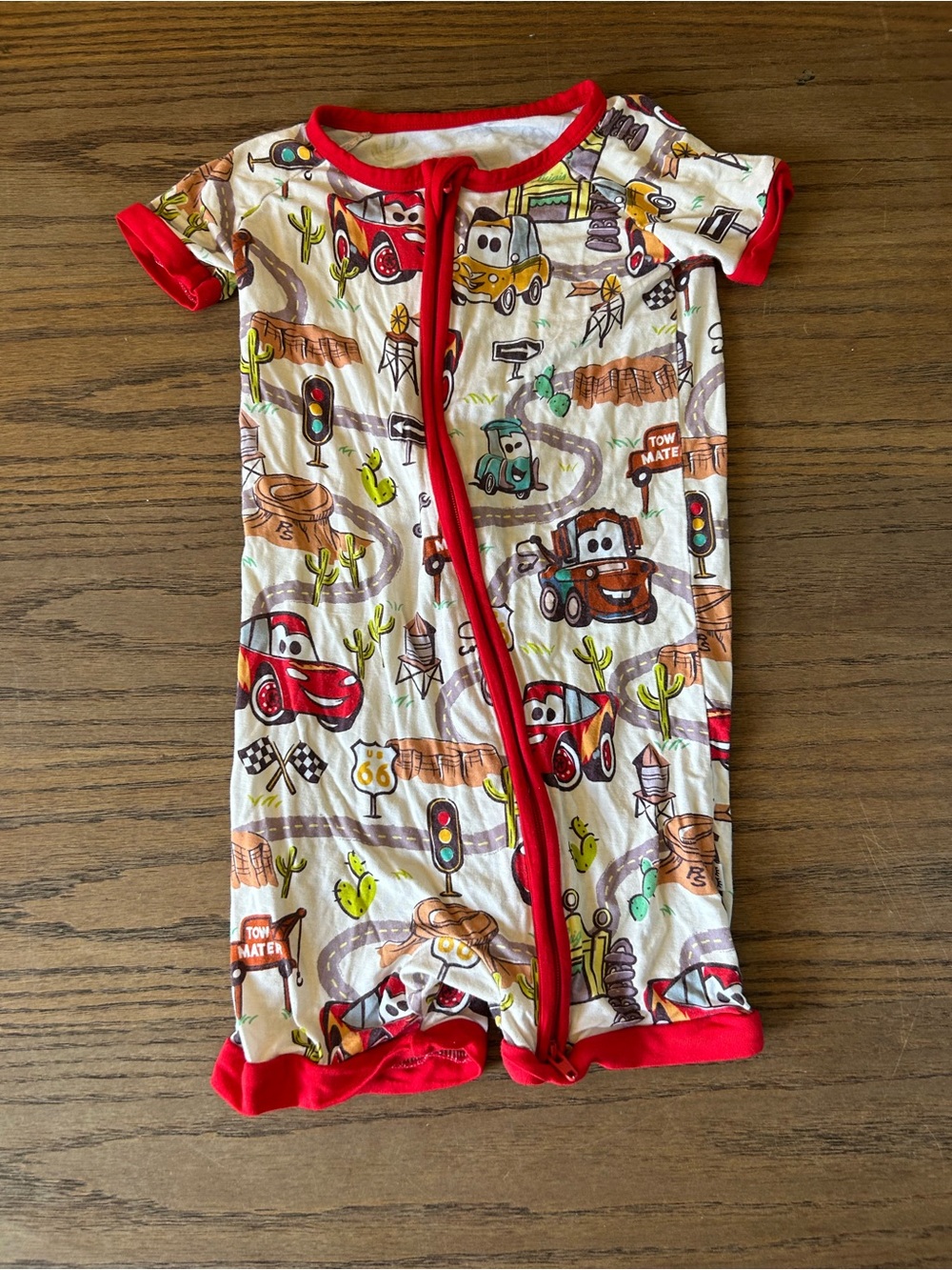 Little Sleepies Bamboo Shorty; Disney Radiator Springs; 2T; double zip